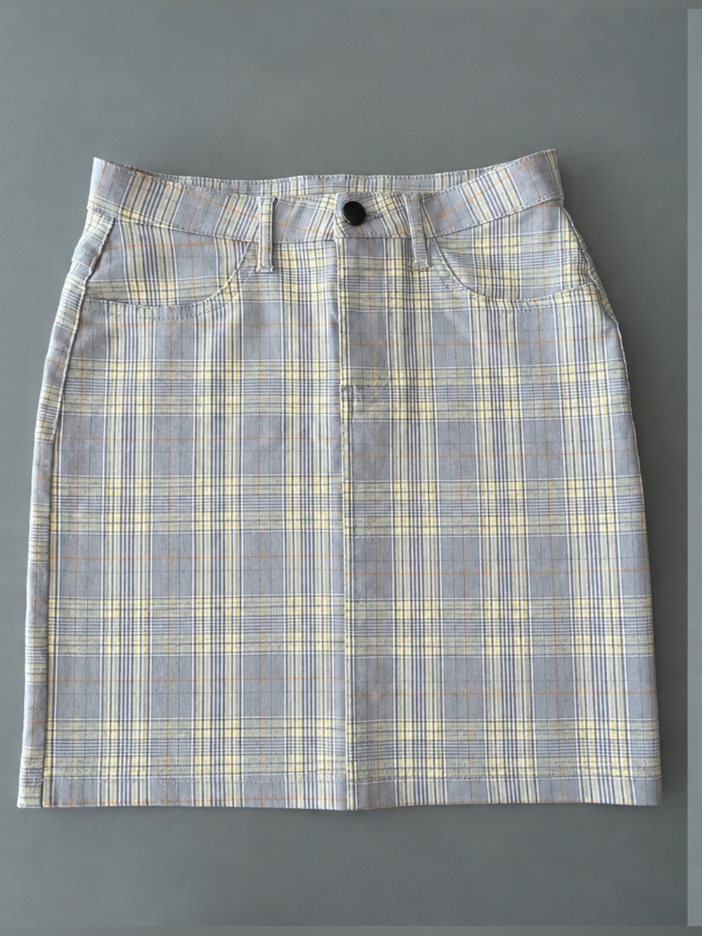 Urban Heritage Yellow and Gray Plaid Mini Skirt